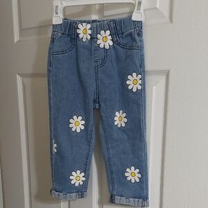 SHEIN Kids Denim with Floral Accents
